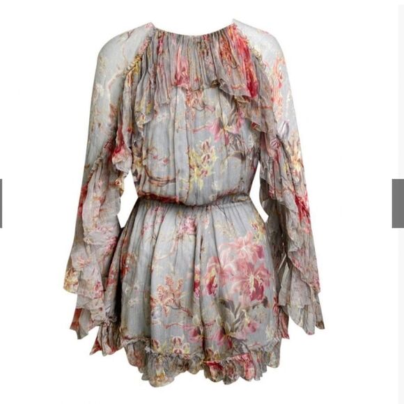 Zimmermann silk Floral Long Sleeve Romper - Picture 2 of 6